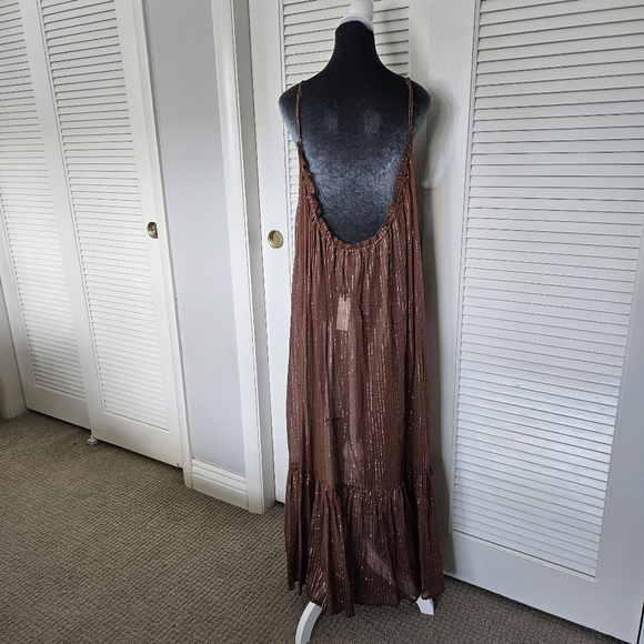 Anthropologie NWT sheer summer dress/ swimsuit cover up. Low scoop back Size L - Picture 8 of 10